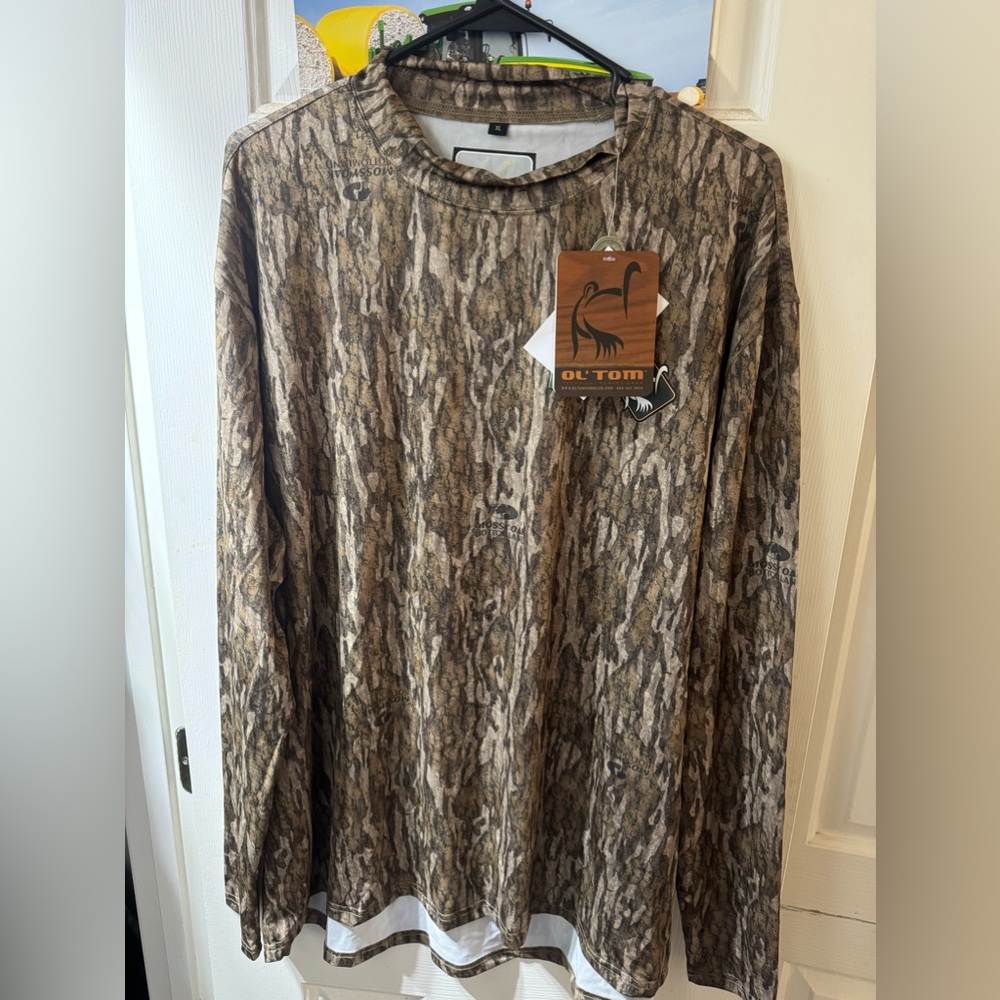 drake ok tom bottomland camo performance mock neck